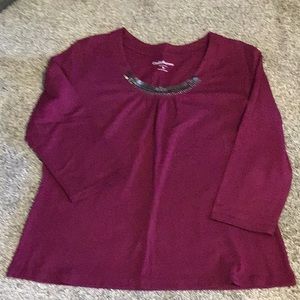 Croft &Barrow plum color top, size medium